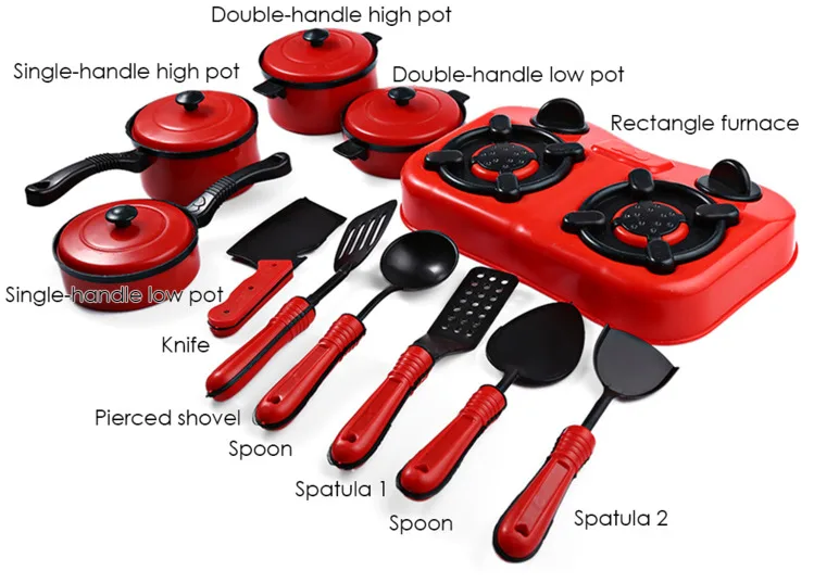 13pcs Mini Kitchen Cookware Pot Pan Cook Pretend Play Educational House Toys For Children Simulation Kitchen Utensils Girls Toy