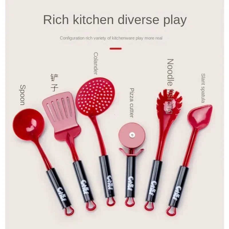 Set For Kids Girl Cooking Kitchen Toys Baby Cutting Fruit Cooking Kitchen Utensils Children’s Simulation Education Pretend Play