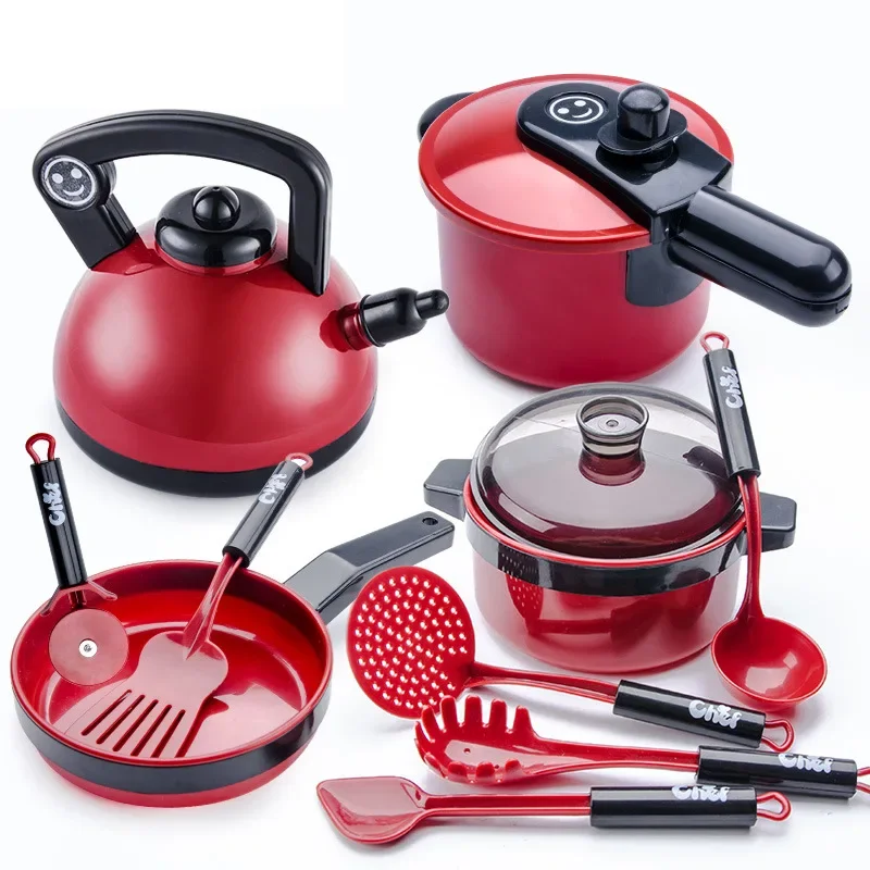 Set For Kids Girl Cooking Kitchen Toys Baby Cutting Fruit Cooking Kitchen Utensils Children’s Simulation Education Pretend Play