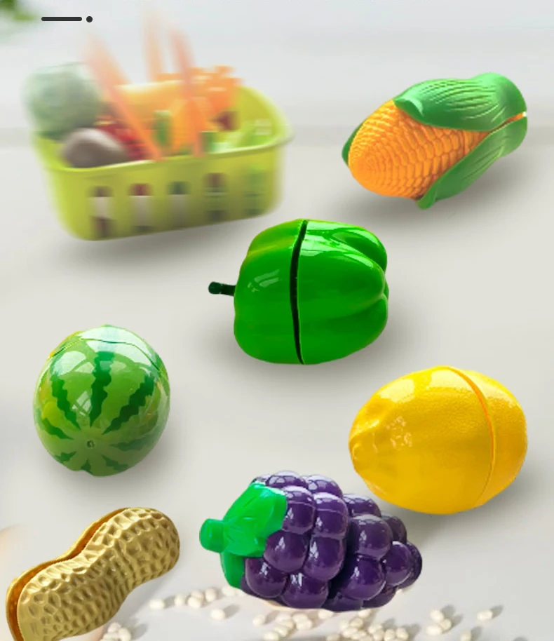 Children’s Kitchen Toy Set Simulated Kitchen Cutting Cookware Simulated Fruits Cutting Toys Cooking Accessories for Kids Gift