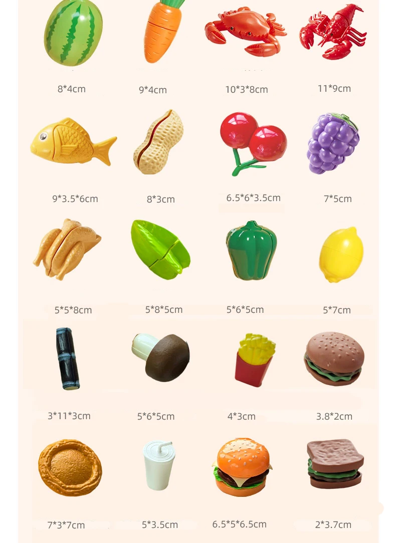 Children’s Kitchen Toy Set Simulated Kitchen Cutting Cookware Simulated Fruits Cutting Toys Cooking Accessories for Kids Gift