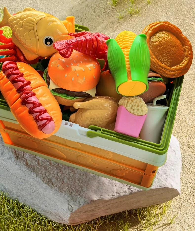 Children’s Kitchen Toy Set Simulated Kitchen Cutting Cookware Simulated Fruits Cutting Toys Cooking Accessories for Kids Gift