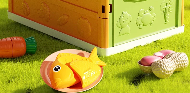 Children’s Kitchen Toy Set Simulated Kitchen Cutting Cookware Simulated Fruits Cutting Toys Cooking Accessories for Kids Gift