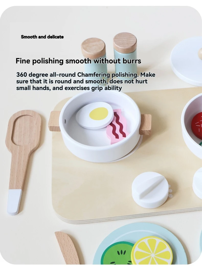Children’s Kitchen Toys, Wooden Pots and Utensils, Cooking Utensils for Little Babies, and Seasoning Bottles for Birthdays